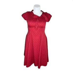 HEARTBREAKER Empire Waist Fit & Flare Red Polka Dot Dress Size Large